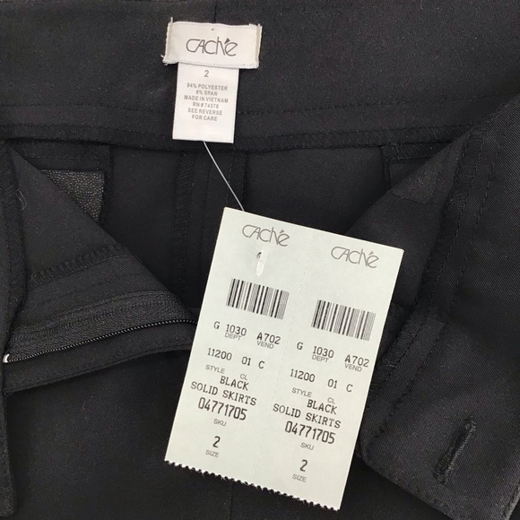 Cache Women’s Classic Mini Skirt Black Career Business Casual NWT Size 2 - Picture 4 of 7